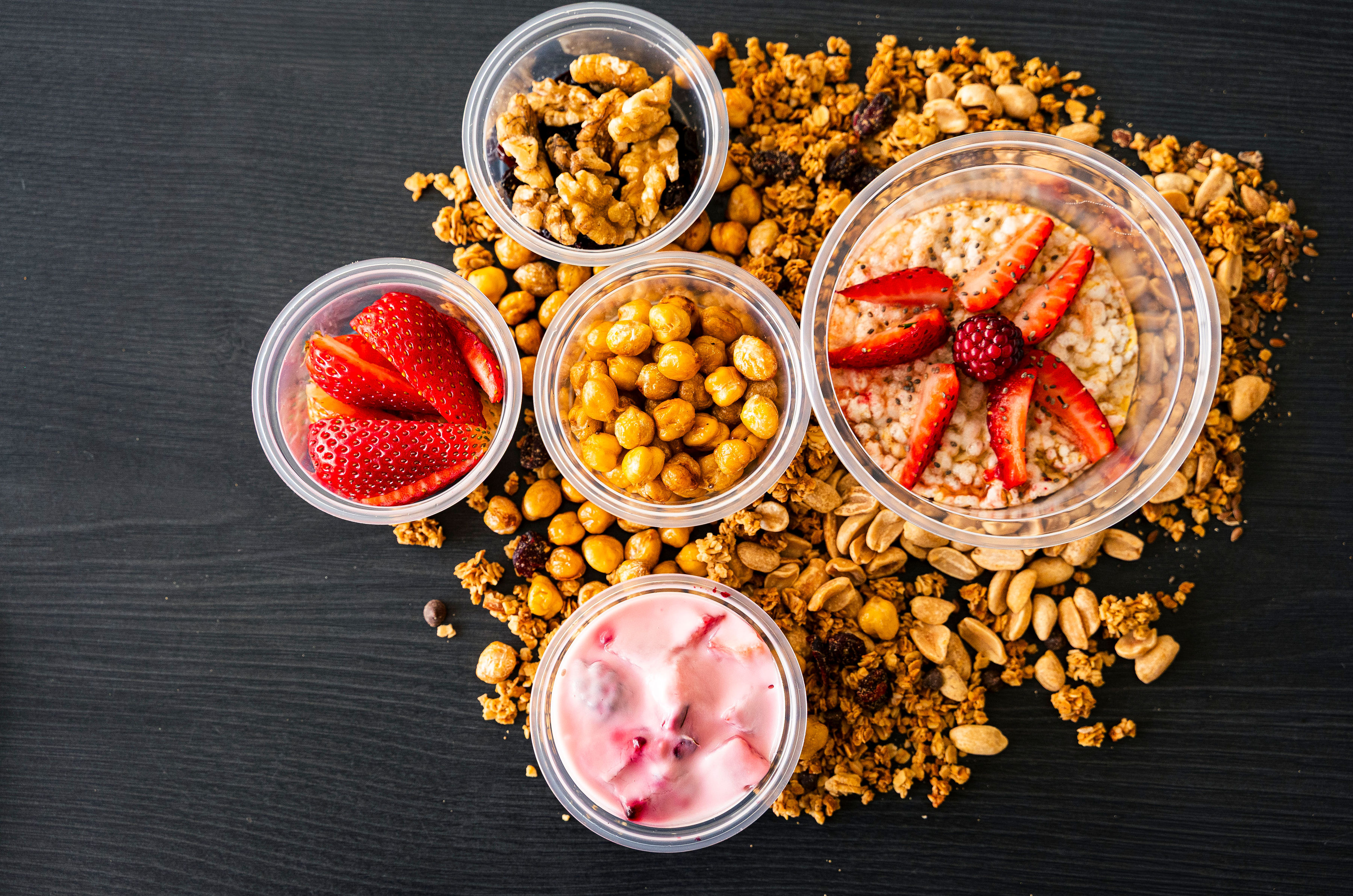 Variety of healthy lunches